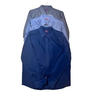 Lot 3 UNTUCKit XXL Dress Shirts Blue Gray Slim Fit Wrinkle Free Long Sleeve